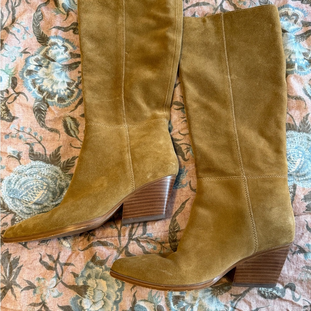 Marc Fisher Challi Suede Knee Boots in Camel